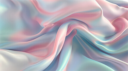 Obraz premium Light pink and light blue silk wavy background.