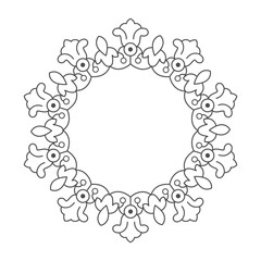 Floral frame, lace pattern, stamp or stencil for scrapbooking and decorative embossing, die cut template