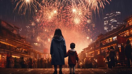 Girl celebrating chinese new year