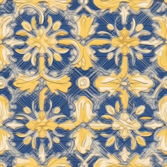Seamless ethnic pattern. Azulejo tiles.