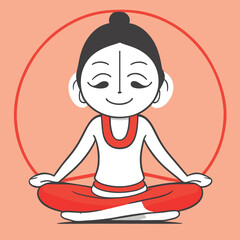 yoga practices, vector illustration cartoon
