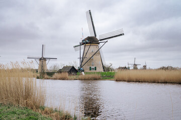 Naklejka premium Mulini a vento a Kinderdijk