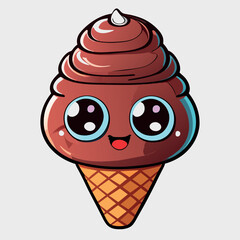 ice cream chocolate, vector illustration cartoon