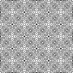 Stylish texture with figures from lines. Abstract geometric black and white pattern for web page, textures, card, poster, fabric, textile. Monochrome graphic repeating design. 