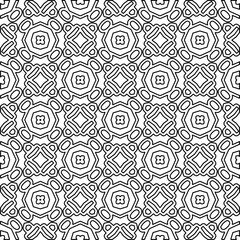 Stylish texture with figures from lines. Abstract geometric black and white pattern for web page, textures, card, poster, fabric, textile. Monochrome graphic repeating design. 