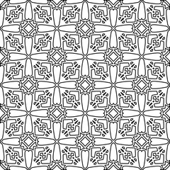 Stylish texture with figures from lines. Abstract geometric black and white pattern for web page, textures, card, poster, fabric, textile. Monochrome graphic repeating design. 