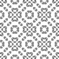 Stylish texture with figures from lines. Abstract geometric black and white pattern for web page, textures, card, poster, fabric, textile. Monochrome graphic repeating design. 