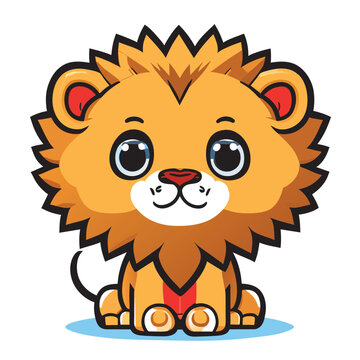 lion, vector illustration cartoon