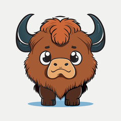American bison, vector illustration cartoon