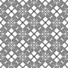 Texture with figures from lines. Black and white pattern for web page, textures, card, poster, fabric, textile. Monochrome graphic repeating design. 