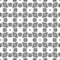 Texture with figures from lines. Black and white pattern for web page, textures, card, poster, fabric, textile. Monochrome graphic repeating design. 