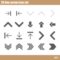 vector 20 line arrow icon set