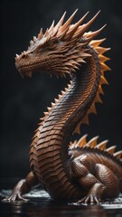 Obraz premium chinese dragon statue on the wall