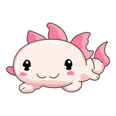 Obraz premium axolotl amphibians cute vector character 