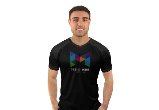 V-Neck Raglan Shirt Mockup