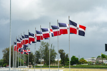 Bandera de la República Dominicana - obrazy, fototapety, plakaty
