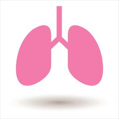 Silhouettes of lungs. Vector on white background
