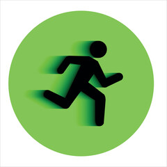 icon of a running man. Vector on white background