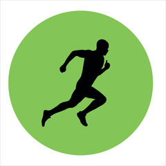 Fototapeta na wymiar icon of a running man. Vector on white background