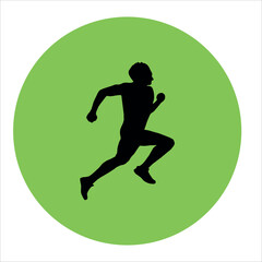 icon of a running man. Vector on white background