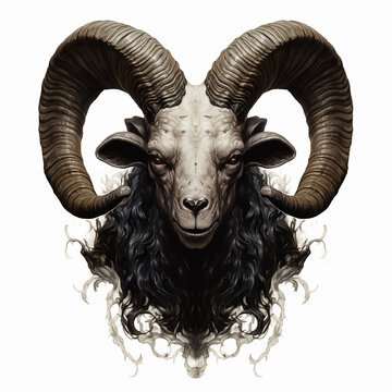 Aries Capricorn goat ram zodiac horoscope astrology twelve metaphysical sectors tattoo print
