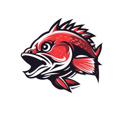 Esport vector logo fish, fish icon, fish head, vector, sticker