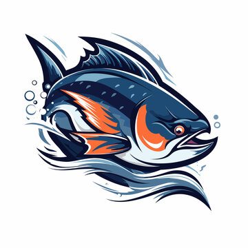 recommend clip art: Esport vector logo fish, fish icon, fish head, vector, sticker