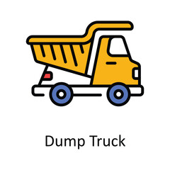 Dump Truck Filled Outline Icon Design illustration. Home Repair And Maintenance Symbol on White background EPS 10 File