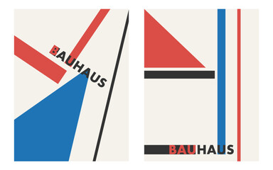 Brutalist design elements. Posters with geometric shapes. Trendy 90s style. Bauhaus design style.