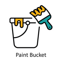 Paint Bucket Filled Outline Icon Design illustration. Home Repair And Maintenance Symbol on White background EPS 10 File