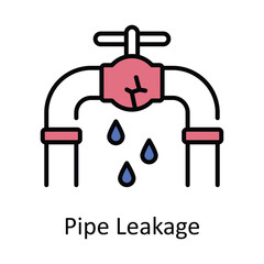 Pipe Leakage Filled Outline Icon Design illustration. Home Repair And Maintenance Symbol on White background EPS 10 File