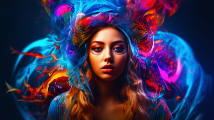 Obraz na płótnie Canvas Digital Art Queen: Reigning Supreme with Adobe Girl