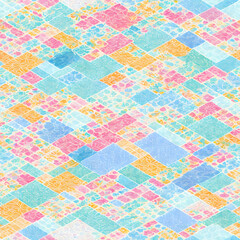 Fototapeta premium pastel colorful abstract ornament geometric pattern, generative ai