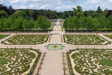Garden and fountains of the National Museum Paleis het Loo near Apeldoorn in the Netherlands.