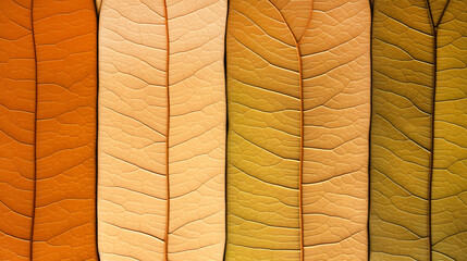 Organic textured background of autumn leaves. Close up shot minimalistic abstract backdrop