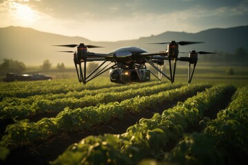 Fototapeta na wymiar Smart Farming with AI and Drones - AgriTech