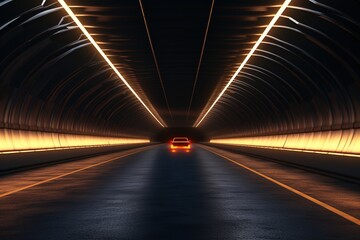 Obraz premium tunnel with moving car.