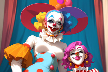 clown with a balloon