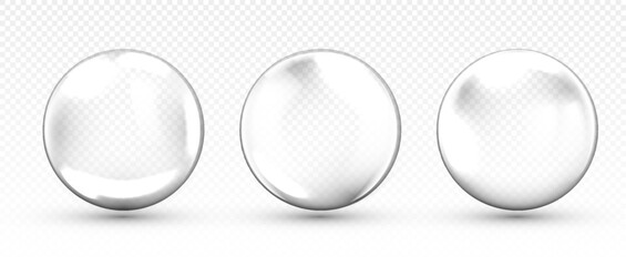 Set of glass or plastic orbes concept