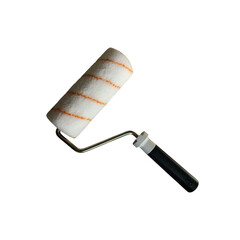 Clean new paint roller cutout working tool, isolated with clipping path object for making repair...