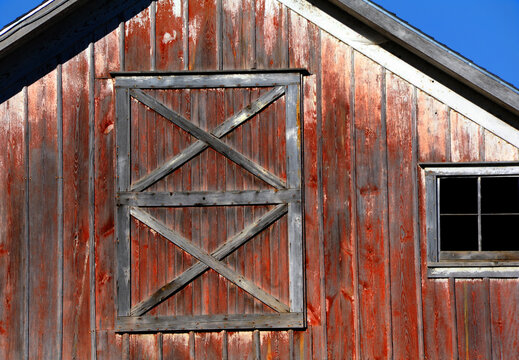 Barn Loft Door With Weathered Exterior