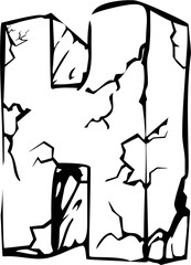 letter made of stone