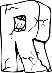 letter made of stone