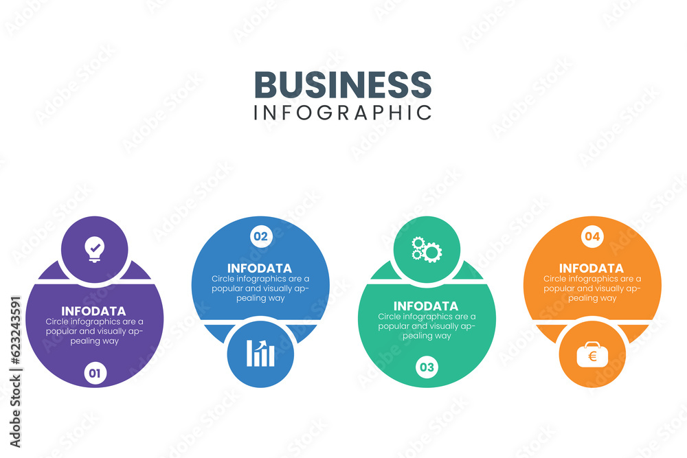 Wall mural Vector infographic thin line circuler design label with icons Template.Inforgraphic Template. Business concept with 4 steps. EPS 10 vector design illustration new modern mock up for infographic design