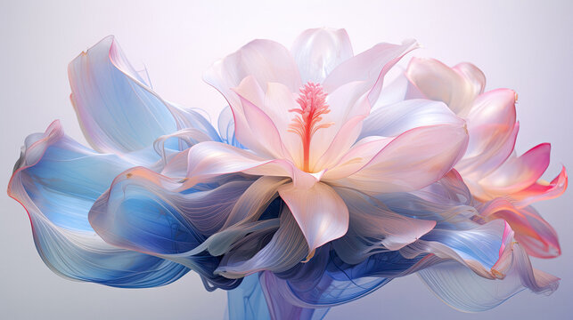 3d illustration blossom flower rendered abstract wallpaper