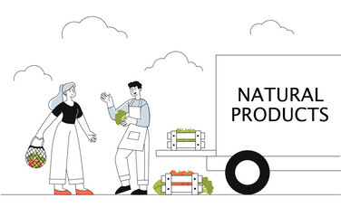 Employee farmers market with natural products line