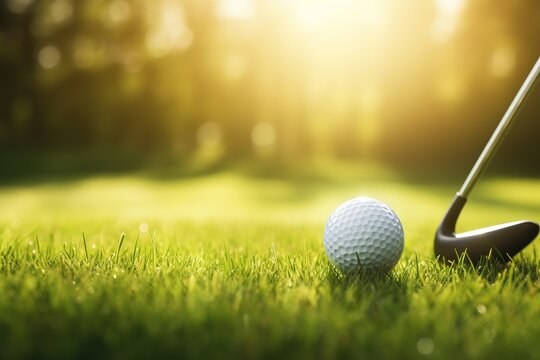 golf ball on the green grass field