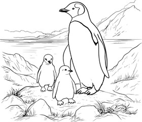 Penguin Animal Line Art
