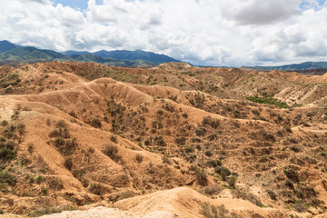 Sand canyon in Manjily Ata not far from Fairy canyon in Kyrgyzstan