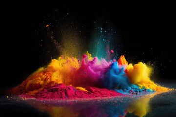 Powder Explosion Background Colourful and Bright Diwali Powdered
